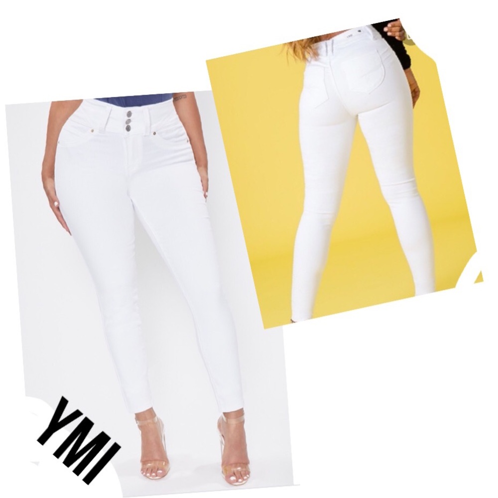 YMI jeans size 0-1 in white Sexy Jeans Cropped NWT
